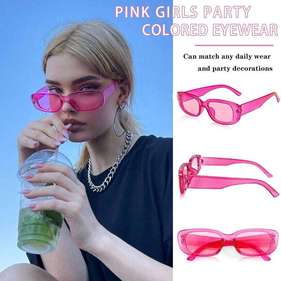 8 Mixed Style Colored Sunglasses Pink Classic Retro Party Favors Eyewear… - Picture 6 of 7